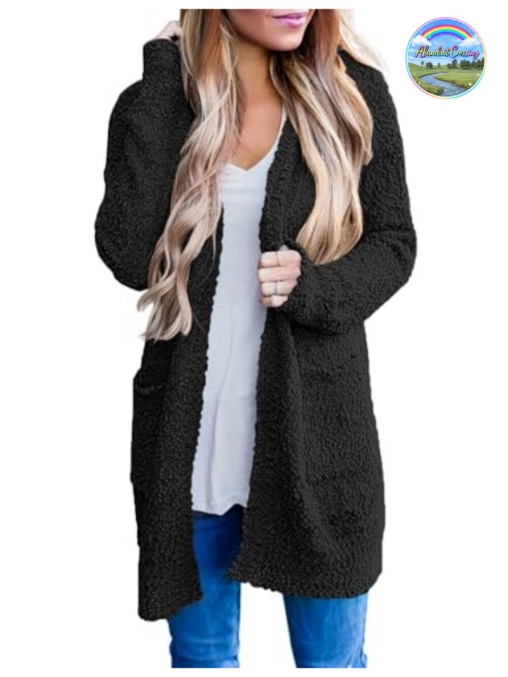 Fuzzy Chunky Oversized Cardigan Sweater Popcorn Knit Fall